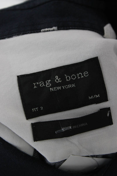 Rag & Bone Mens Cotton Collared Long Sleeve Button-Down Shirt Blue Size M