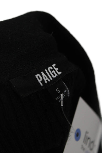 Paige Womens Basic Button-Up Black Collared Long Sleeve Acrylic Size S