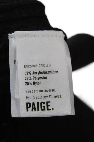 Paige Womens Basic Button-Up Black Collared Long Sleeve Acrylic Size S