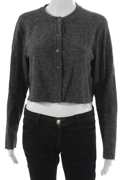 Wilfred Womens Gray Nylon Solid Long Sleeve Cardigan Size XS