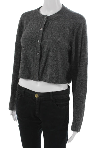 Wilfred Womens Gray Nylon Solid Long Sleeve Cardigan Size XS