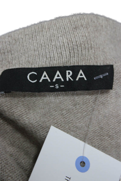 Caara Women Wool Pullover Sweater Collared Beige Long Sleeve Size S