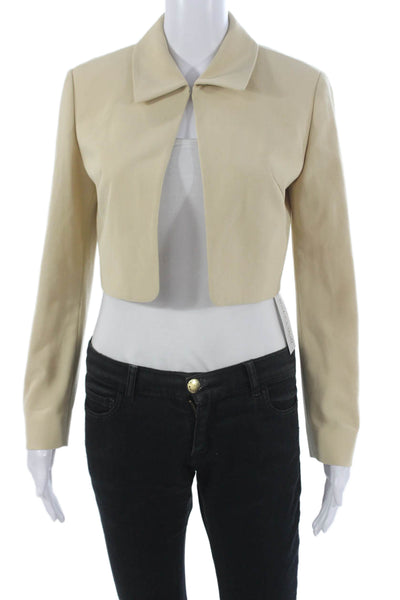 The Open Product Womens Basic Jacket Beige Polyester Blend Long Sleeve Size 1