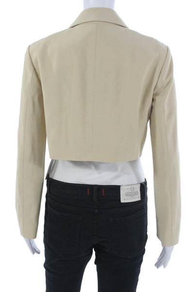 The Open Product Womens Basic Jacket Beige Polyester Blend Long Sleeve Size 1