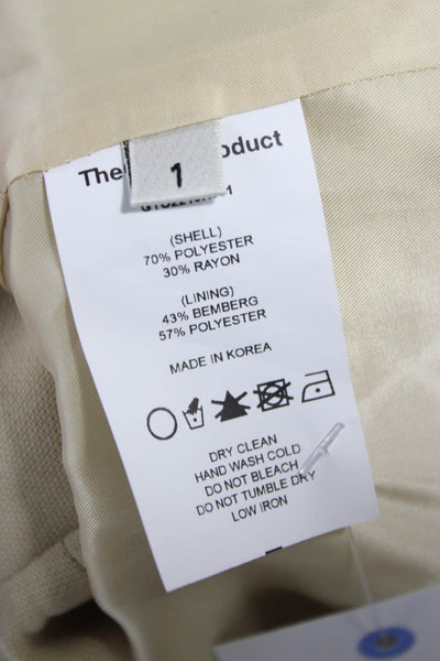 The Open Product Womens Basic Jacket Beige Polyester Blend Long Sleeve Size 1