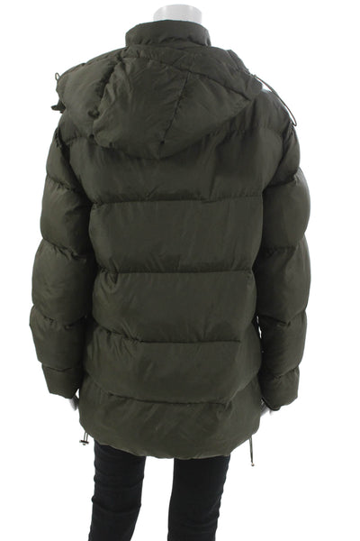 Walter Baker Women Green Puffer Jacket Zip 100% Nylon Long Sleeve Size XS