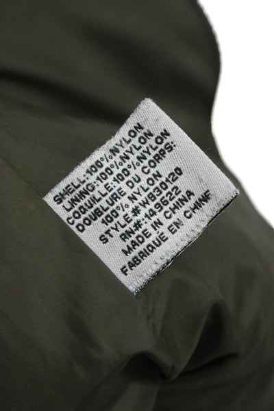 Walter Baker Women Green Puffer Jacket Zip 100% Nylon Long Sleeve Size XS