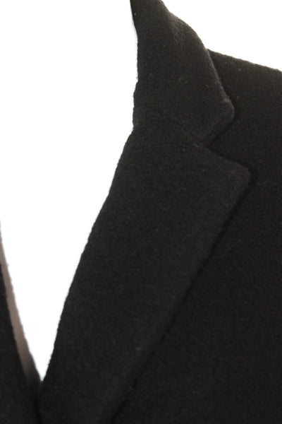 Nili Lotan Women Overcoat Black Button Long Sleeve 85% Virgin Wool Size XS