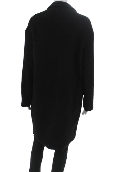 Nili Lotan Women Overcoat Black Button Long Sleeve 85% Virgin Wool Size XS