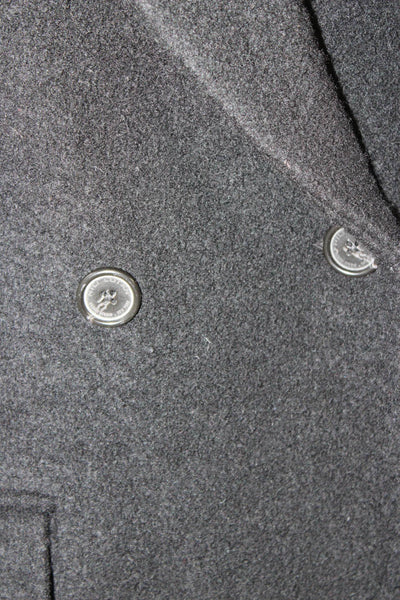 Nili Lotan Women Overcoat Black Button Long Sleeve 85% Virgin Wool Size XS