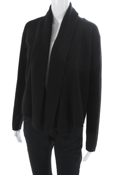 Theory Womens Black Wool Collared Cardigan Long Sleeve Petite Size S