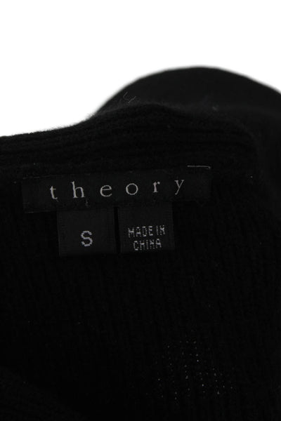 Theory Womens Black Wool Collared Cardigan Long Sleeve Petite Size S