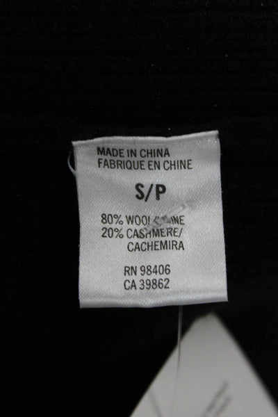 Theory Womens Black Wool Collared Cardigan Long Sleeve Petite Size S