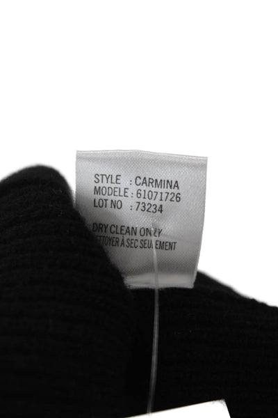 Theory Womens Black Wool Collared Cardigan Long Sleeve Petite Size S