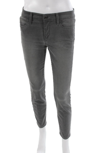 Joes Womens High Rise Ankle Jeans Gray Button Cotton Solid Size 28