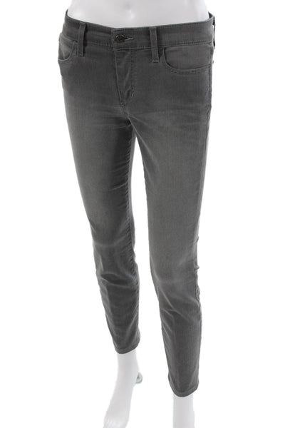 Joes Womens High Rise Ankle Jeans Gray Button Cotton Solid Size 28