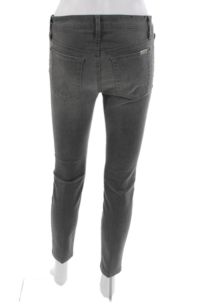 Joes Womens High Rise Ankle Jeans Gray Button Cotton Solid Size 28