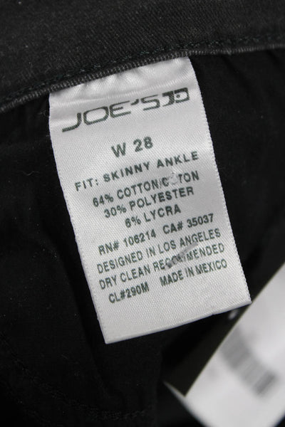 Joes Womens High Rise Ankle Jeans Gray Button Cotton Solid Size 28