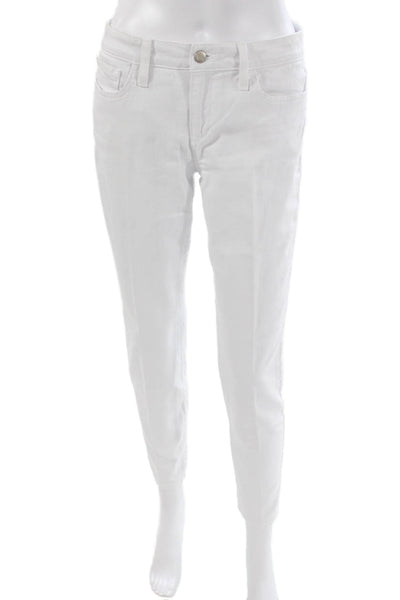 Joes Womens Skinny Jeans White Cotton Mid Rise 26 Inseam Size 28