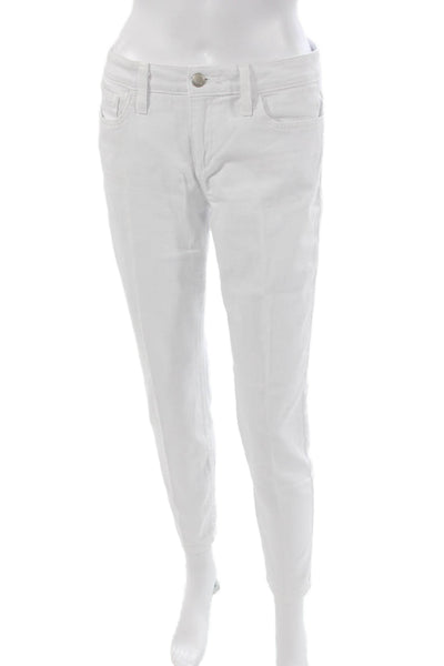Joes Womens Skinny Jeans White Cotton Mid Rise 26 Inseam Size 28