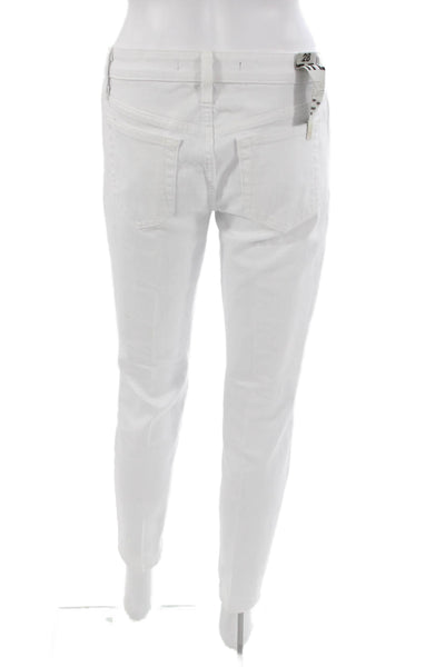 Joes Womens Skinny Jeans White Cotton Mid Rise 26 Inseam Size 28