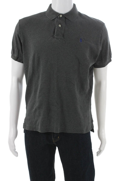 Polo Ralph Lauren Mens Short Sleeves Rugby Shirt Grey Cotton Size Medium