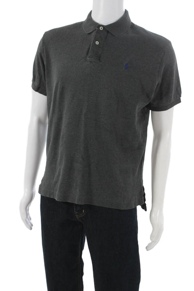 Polo Ralph Lauren Mens Short Sleeves Rugby Shirt Grey Cotton Size Medium