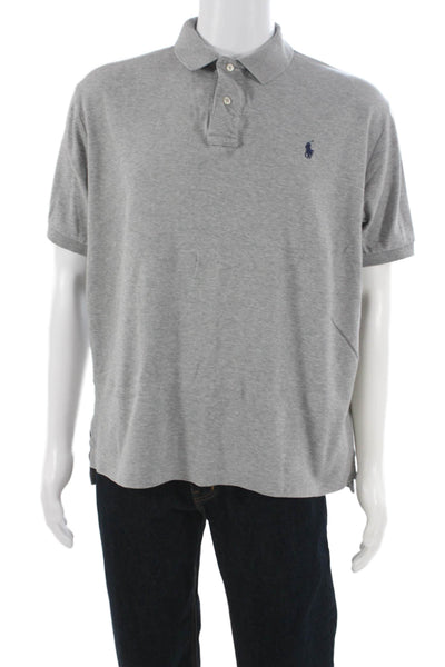 Polo Ralph Lauren Mens Short Sleeves Rugby Shirt Grey Cotton Size Large