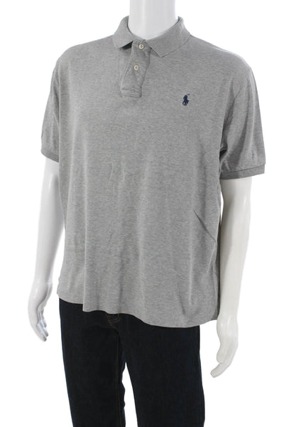 Polo Ralph Lauren Mens Short Sleeves Rugby Shirt Grey Cotton Size Large