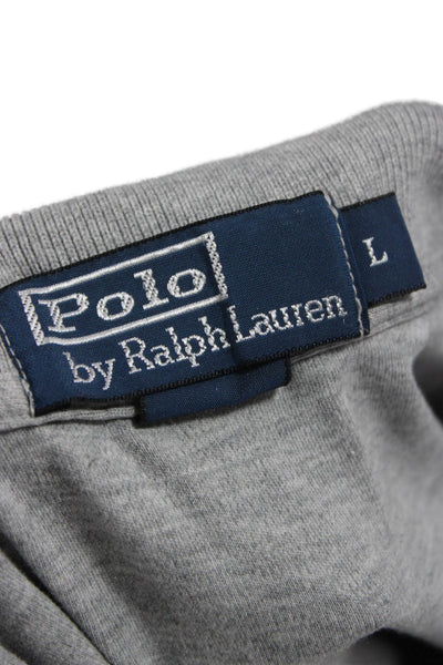 Polo Ralph Lauren Mens Short Sleeves Rugby Shirt Grey Cotton Size Large