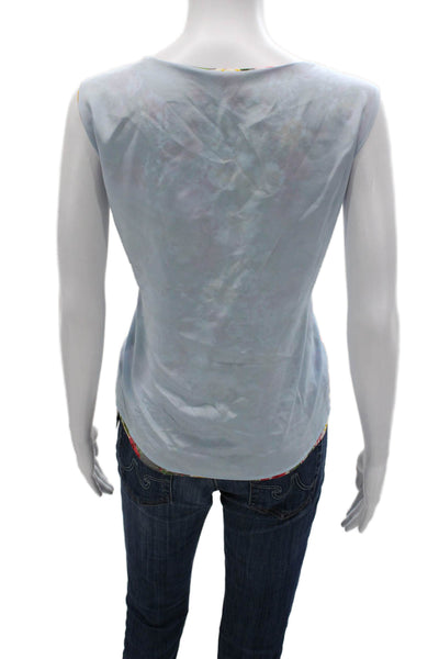 Loyd/ford Women Silk Floral Boat Neck Sleeveless Basic Blouse Pullover Size 6