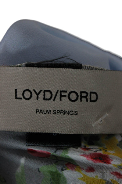 Loyd/ford Women Silk Floral Boat Neck Sleeveless Basic Blouse Pullover Size 6