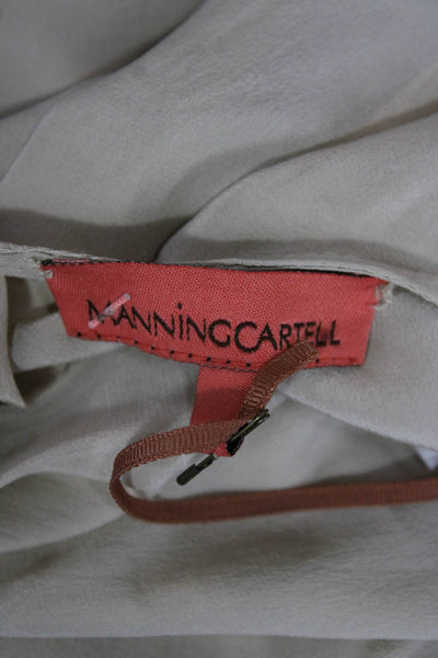 Manning Cartell Womens Basic Silk Sleeveless Round Neck Beige Blouse Size 6