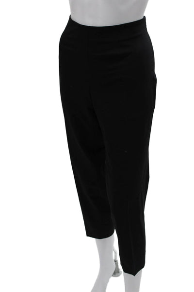 Piazza Sempione Womens Cropped Wool Pants Black Zip Size 44