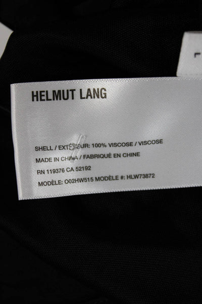 Helmut Lang Womens Basic Collared Viscose Button-Up Black Long Sleeve Size L