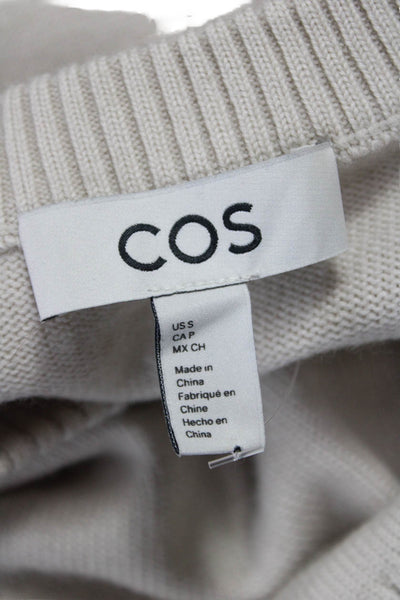 COS Womens Beige Wool V-Neck Sweater Vest Size S