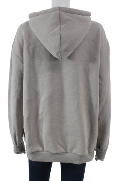 Awet Unisex Adults Pullover Hoodie Gray Cotton Blend Logo Size S