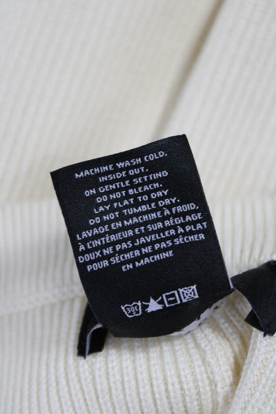 Brunette The Label Women Sweatpants Ivory Pull On Striped 87% Viscose Size XS