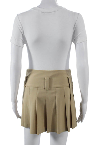 Sunday Best Womens Pleated Knee Length Beige Skirt Zip Size 2