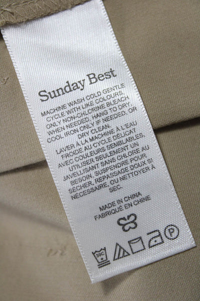 Sunday Best Womens Pleated Knee Length Beige Skirt Zip Size 2