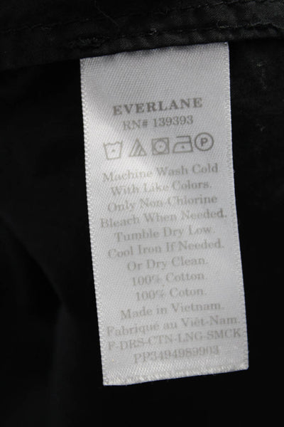 Everlane Womens Maxi Dress Black Square Neck Sleeveless 100% Cotton Size 0