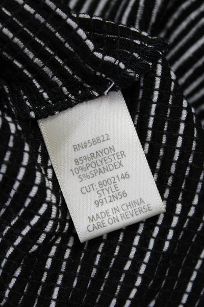 Max Studio Women Sheath Dress Black Boat Neck Short Sleeve Rayon Size S