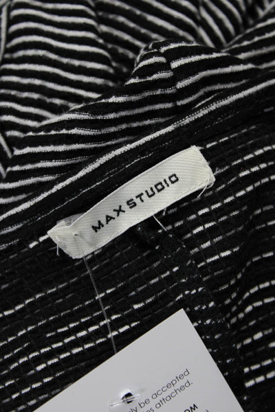 Max Studio Women Sheath Dress Black Boat Neck Short Sleeve Rayon Size S