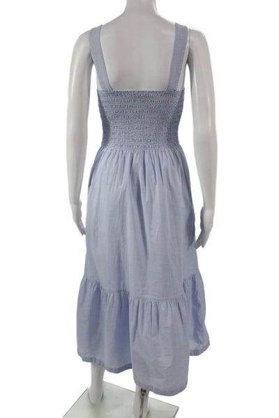 Everlane Womens Blue Cotton Square Neck Sleeveless Long Sundress Size 2XS