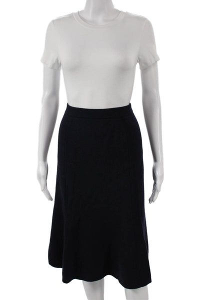 Joseph Women Long A-Line Wool Skirt Blue Solid Fall Size S