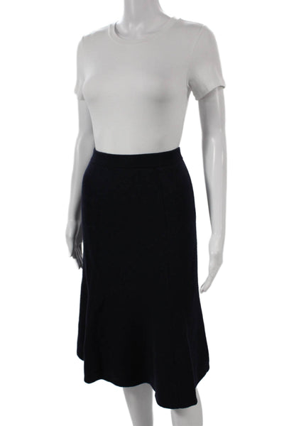Joseph Women Long A-Line Wool Skirt Blue Solid Fall Size S
