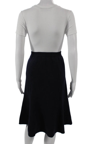 Joseph Women Long A-Line Wool Skirt Blue Solid Fall Size S