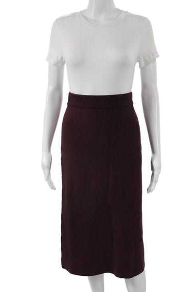 Buru Womens Straight Pencil Skirt Purple Pull On Long Size S
