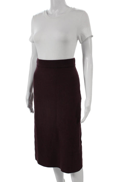 Buru Womens Straight Pencil Skirt Purple Pull On Long Size S