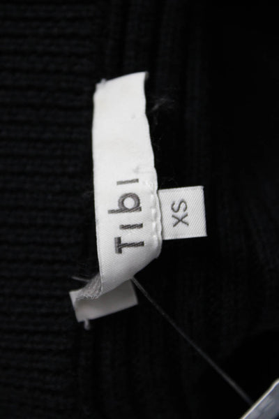 Tibi Women Black Merino Wool Wrap Skirt Long Size XS